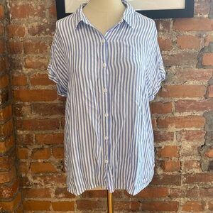 beachlunchlounge Blue/White Stripe Button Down